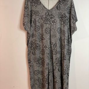 J.Jill Wearever Collection Shirt Dress Size XL Cap Sleeve Pullover Black White